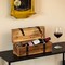 Vintiquewise Vintage Wooden Wine Gift Box Rustic Single Bottle Holder with Locking Latch Decorative Brass Accents Faux Leather Straps Keepsake Storage Chest for Weddings Birthdays & Holiday Gifting